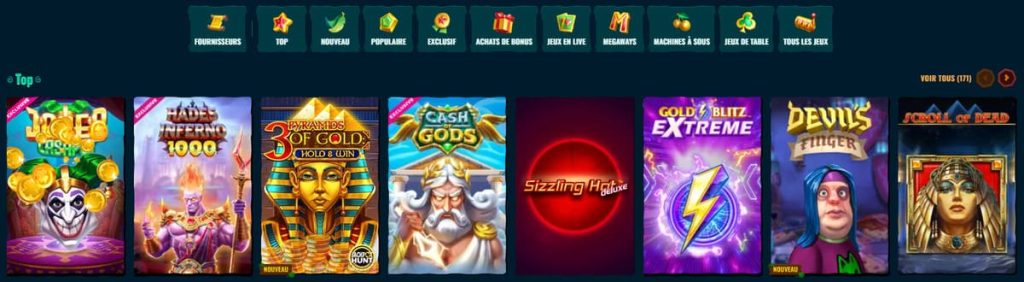 Spinanga Casino jeux