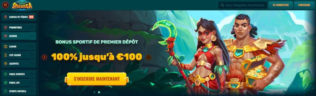Spinanga Casino page accueil